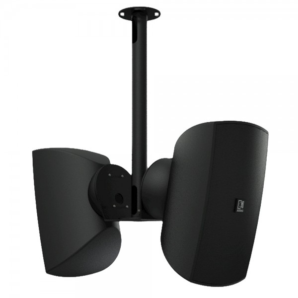 Staffa per montaggio a soffitto cluster composto da due diffusori ATEO4, colore nero