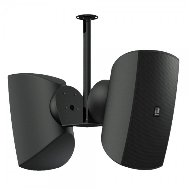 Staffa per montaggio a soffitto cluster composto da due diffusori ATEO6, colore nero