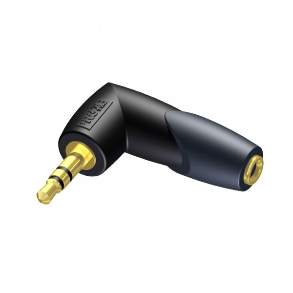 Adattatore 3.5MM JACK femmina stereo - 3.5MM JACK maschio stereo 90° - CLASSIC
