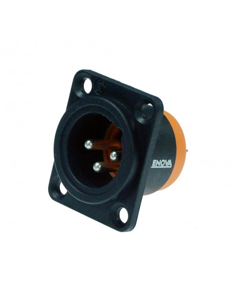 Connettore XLR 3 poli maschio pannello, contatti a saldare, compatibile D size, IP67