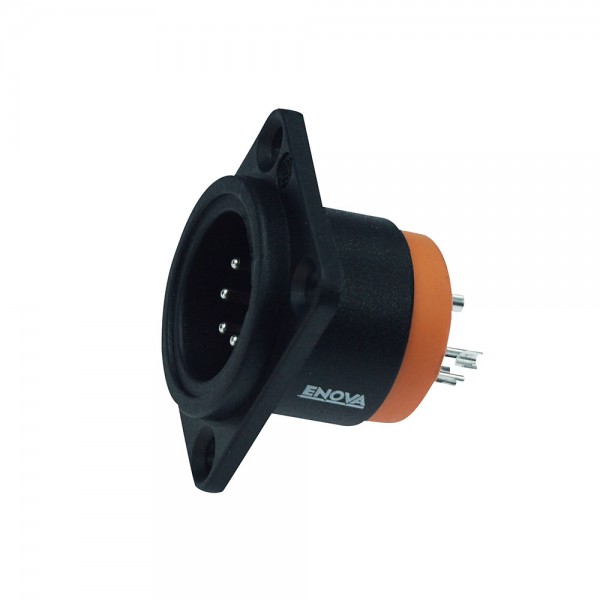 Connettore XLR 5 poli maschio pannello, contatti a saldare, compatibile D size, IP67