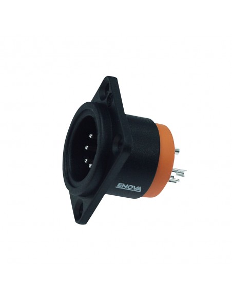 Connettore XLR 5 poli maschio pannello, contatti a saldare, compatibile D size, IP67
