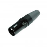 Connettore XLR 3 poli maschio volante, contatti a saldare, pressa cavo grigio per cavi da 3.3 a 7 mm