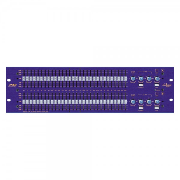 Equalizzatore grafico 2x30 bande 1/3 di ottava, slider da 45 mm, filtro HIGH PASS selezionabile
