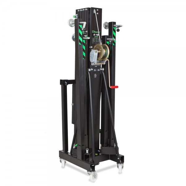 Elevatore frontale telescopico in alluminio, altezza massima 6.65 mt, capacità sollevamento 270 kg