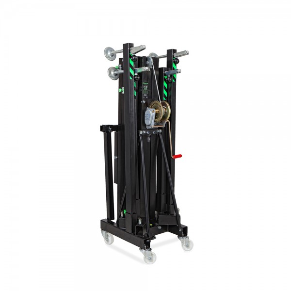 Elevatore frontale telescopico in alluminio, altezza massima 5.95 mt, capacità sollevamento 300 kg