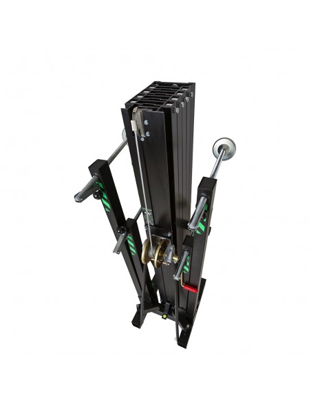 Elevatore frontale telescopico in alluminio, altezza massima 8 mt, capacità di sollevamento 300 kg