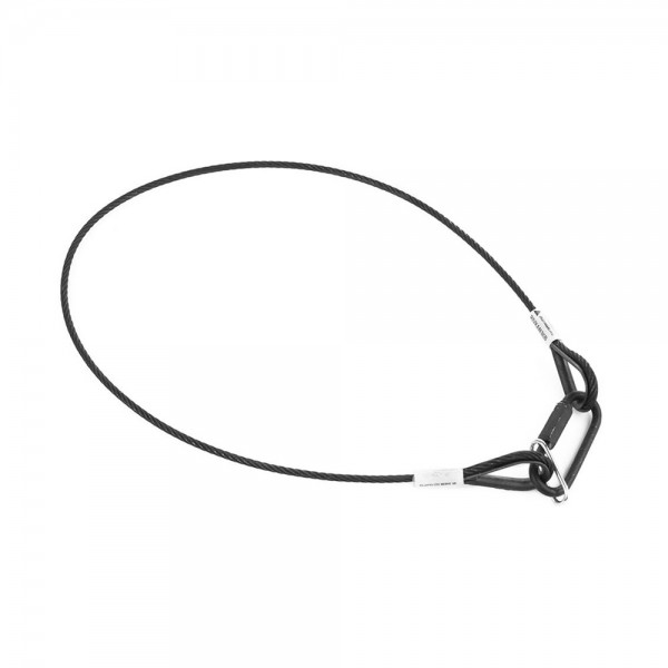 Cavo di sicurezza in acciaio 5 mm, lunghezza 60 cm, 2 loop, moschettone con blocco, WLL 15 kg
