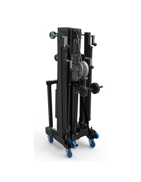 Elevatore frontale telescopico in alluminio, altezza massima 7 mt, capacità di sollevamento 500 kg