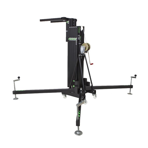 Elevatore frontale telescopico in alluminio, altezza massima 5.95 mt, capacità sollevamento 300 kg