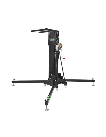Elevatore frontale telescopico in alluminio, altezza massima 6.65 mt, capacità sollevamento 270 kg