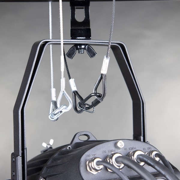 Cavo di sicurezza in acciaio diametro 5 mm, lunghezza 100 cm, WLL: 25 kg, colore nero