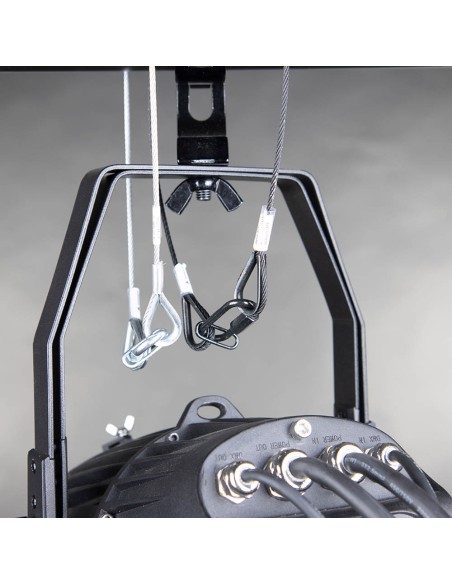 Cavo di sicurezza in acciaio diametro 5 mm, lunghezza 100 cm, WLL: 25 kg, colore nero