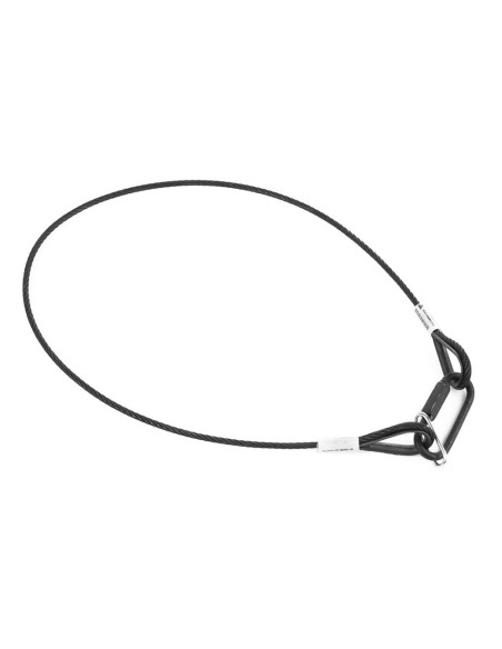 Cavo di sicurezza in acciaio diametro 5 mm, lunghezza 100 cm, WLL: 25 kg, colore nero