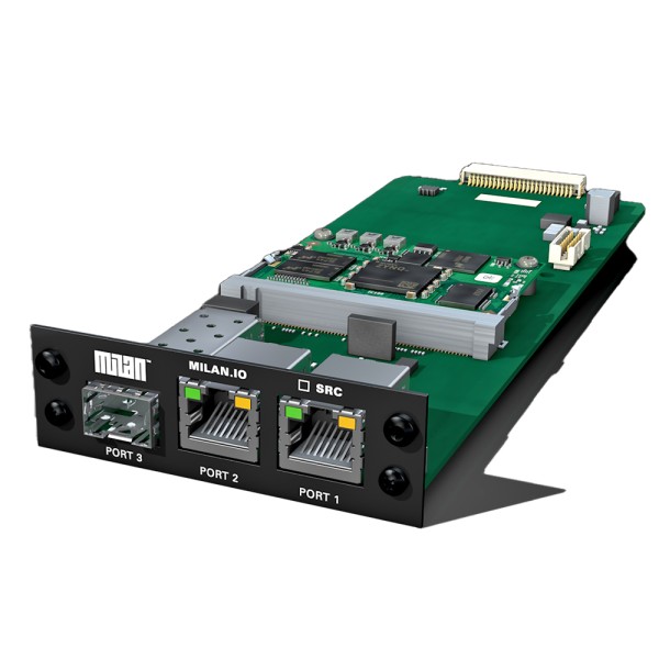 MILAN.SRC.IO  - Modulo Network Audio AVB/Milan (2x RJ45, 1x SFP), con Sample Rate Converter HD SRC