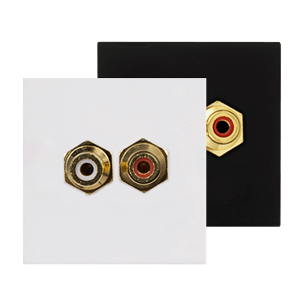 Pannello di connessione RCA femmina, 45X45 mm