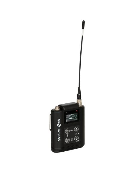 Trasmettitore tascabile UHF, larghezza di banda 362MHz, range 470-1160 MHz, monitoraggio Bluetooth