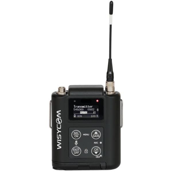Trasmettitore tascabile UHF, larghezza di banda 362MHz, range 470-1160 MHz, monitoraggio Bluetooth