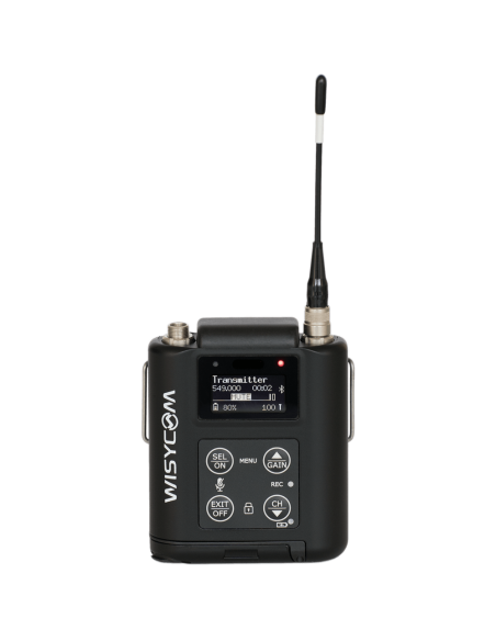 Trasmettitore tascabile UHF, larghezza di banda 362MHz, range 470-1160 MHz, monitoraggio Bluetooth