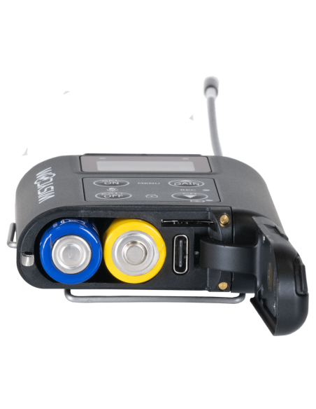 Trasmettitore tascabile UHF, larghezza di banda 362MHz, range 470-1160 MHz, monitoraggio Bluetooth