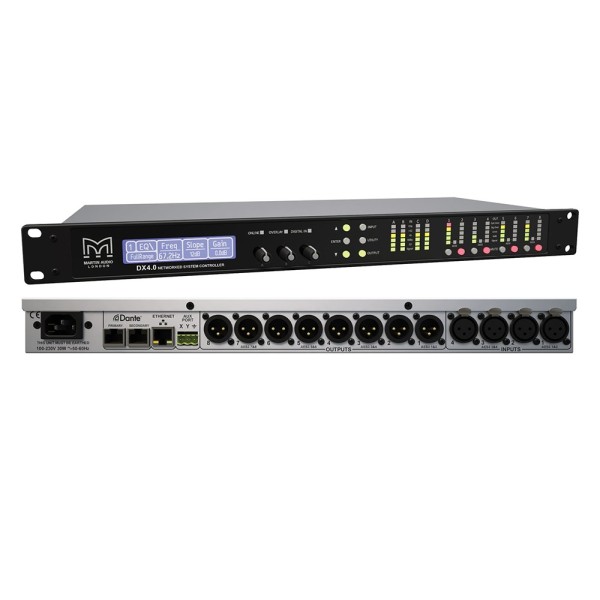 Digital loudspeaker management system, 4 input e 8 output, 96kHz DSP, DANTE network, VU-NET software per controllo da remoto