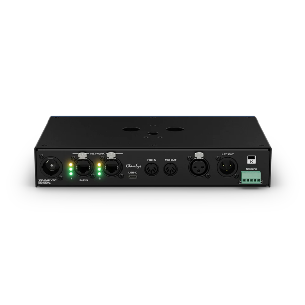 GeNetix GN5 nodo ethernet DMX 5 porte, USB-C, alimentato PoE, sblocca MagicQ PC, Midi & Timecode