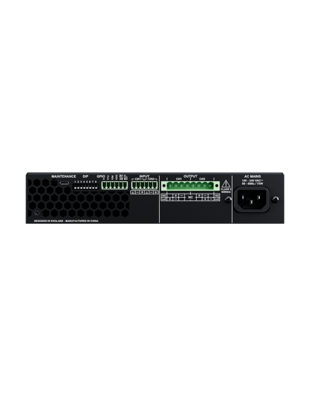 Amplificatore in Classe D con DSP integrata, 2x125 Watt a 4/16 Ohm e 70-100V