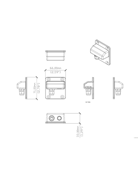 Copertura del pannello posteriore delle connessioni resistente alle intemperie (IP54) per Cuboid 3