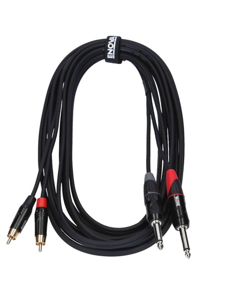 Cavo segnale audio 2 x RCA maschio - 2 x JACK maschio 6.3 mm 2 poli