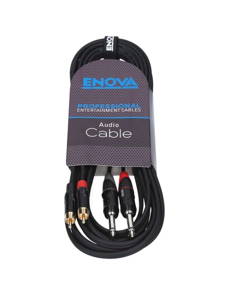 Cavo segnale audio 2 x RCA maschio - 2 x JACK maschio 6.3 mm 2 poli
