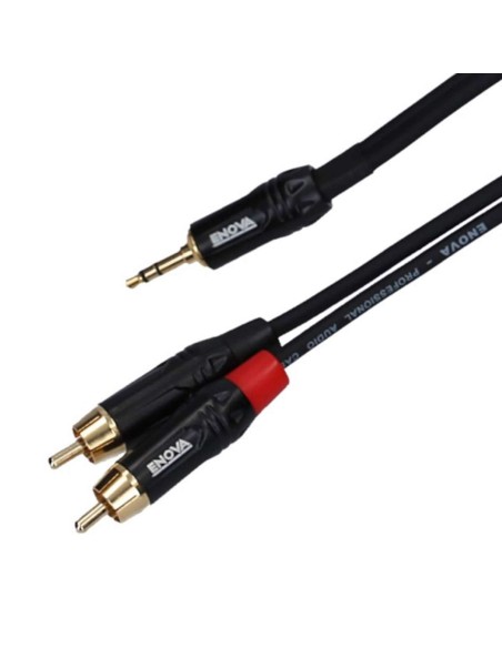 Cavo segnale audio 1 x MINI JACK maschio 3.5 mm - 2 x RCA maschio 2 poli