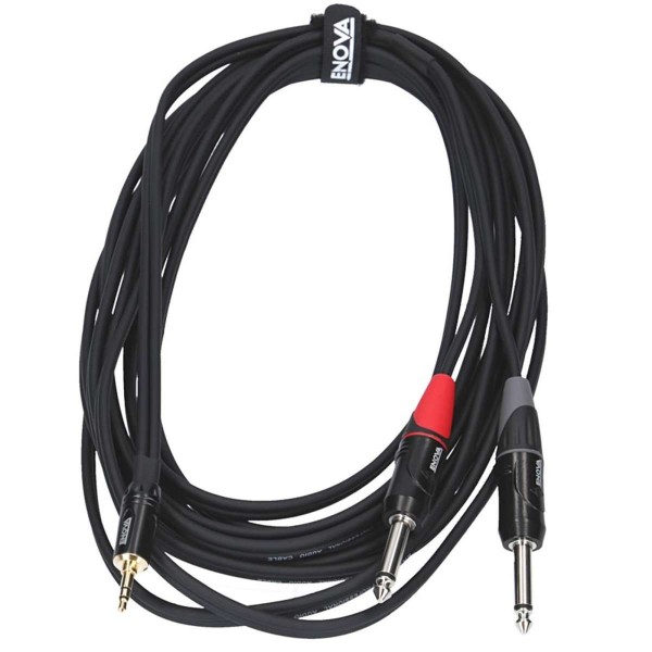 Cavo segnale audio 1 x MINI JACK maschio 3.5 mm - 2 x JACK maschio 6.3 mm 2 poli