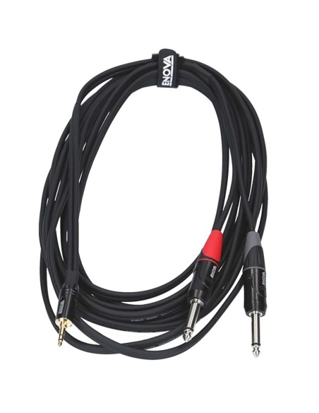 Cavo segnale audio 1 x MINI JACK maschio 3.5 mm - 2 x JACK maschio 6.3 mm 2 poli