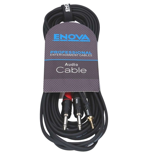 Cavo segnale audio 1 x MINI JACK maschio 3.5 mm - 2 x JACK maschio 6.3 mm 2 poli