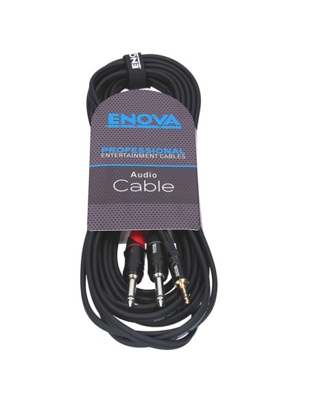 Cavo segnale audio 1 x MINI JACK maschio 3.5 mm - 2 x JACK maschio 6.3 mm 2 poli