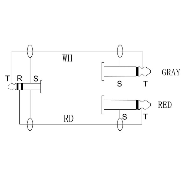 Cavo segnale audio 1 x MINI JACK maschio 3.5 mm - 2 x JACK maschio 6.3 mm 2 poli