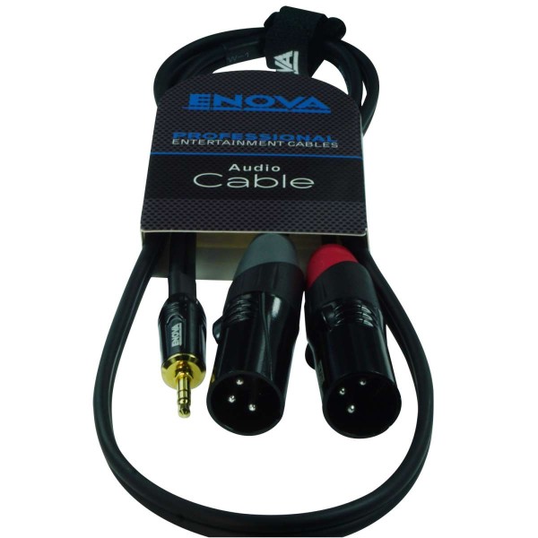 Cavo segnale audio 1 x MINI JACK maschio 3.5 mm - 2 x XLR maschio 3 poli