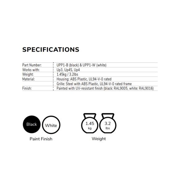Kit completo per l'utilizzo come diffusore pendant dei diffusori da incasso UP3 e UP4