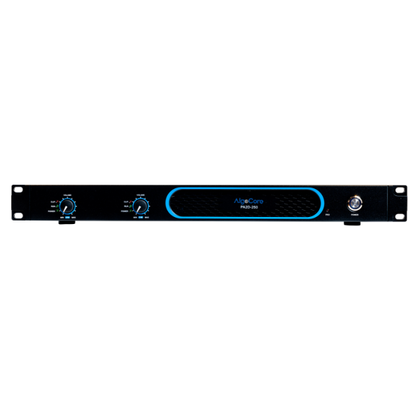Amplificatore di potenza 2 canali in Classe D, 2x250 Watt a 8 Ohm, 1x500 Watt in modalità bridge