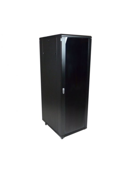 Rack in metallo 19" standard, da pavimento, profondità 600 mm,  porta in vetro