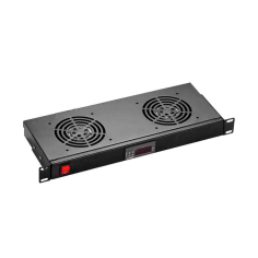 Modulo di ventilazione rack 1U con due ventole, switch on/off sul frontale e regolazione