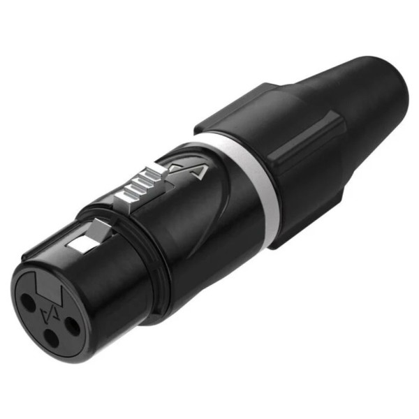 Connettore XLR 3 poli femmina volante, pressa cavo da 3 a 8 mm di diametro, PureCoreNxt