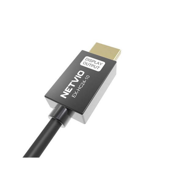 Cavo HDMI ottico attivo con connettore HDMI fisso. 18 Gbps, fino a 4K60 HDR, supporto ARC e CEC