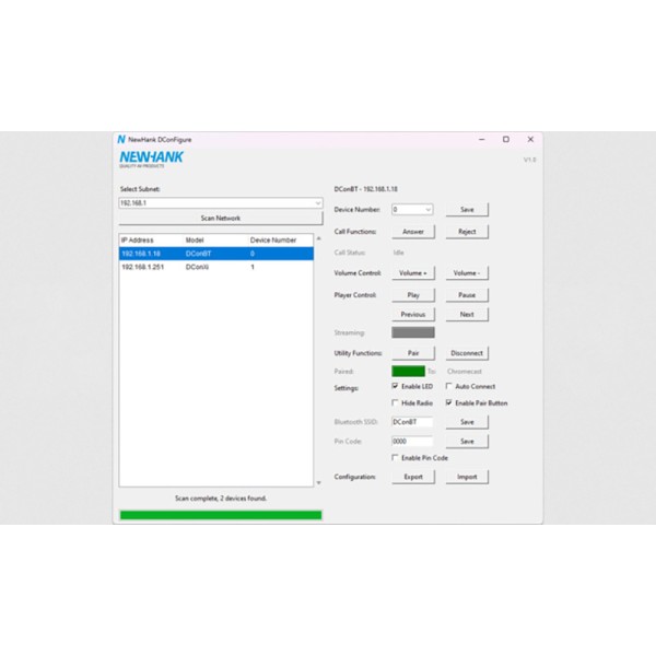 Pannello da incasso con conversione bidirezionale Bluetooth-Dante – 2 In / 2 Out