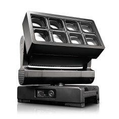 VOLERO TWINS Wash Testa mobile 8 x 60W RGBW LED, 10 linee LED bianco freddo in 20 aree, IP66