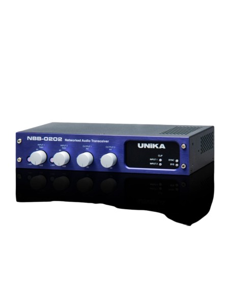 28185 - Interfaccia 2 canali Dante, 2 ingressi micro/linea con controllo di livello (60dB Rotary)