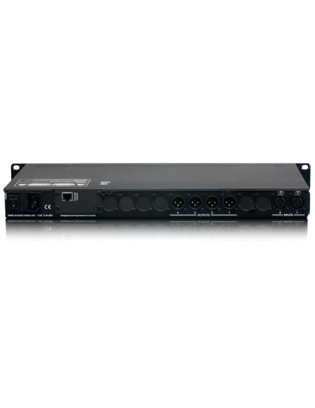 Processore DSP 2 In / 4 Out. Processamento 40 bit floating point, 96kHz, EQ grafico/parametrico