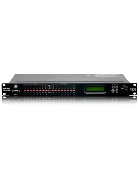 Processore DSP 8 In / 8 Out. Processamento 40 bit floating point, 96kHz, EQ grafico/parametrico