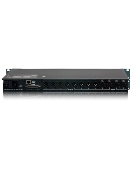 Processore DSP 4 In / 8 Out. Processamento 40 bit floating point, 96kHz, con EQ, crossover FIR/IIR