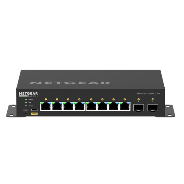 M4250‐8G2XF‐POE+ ‐ Switch Managed AV, 8 x RJ-45 1 Gbps POE+, 2 x SFP+ 10Gbps -Budget Totale PoE 220W